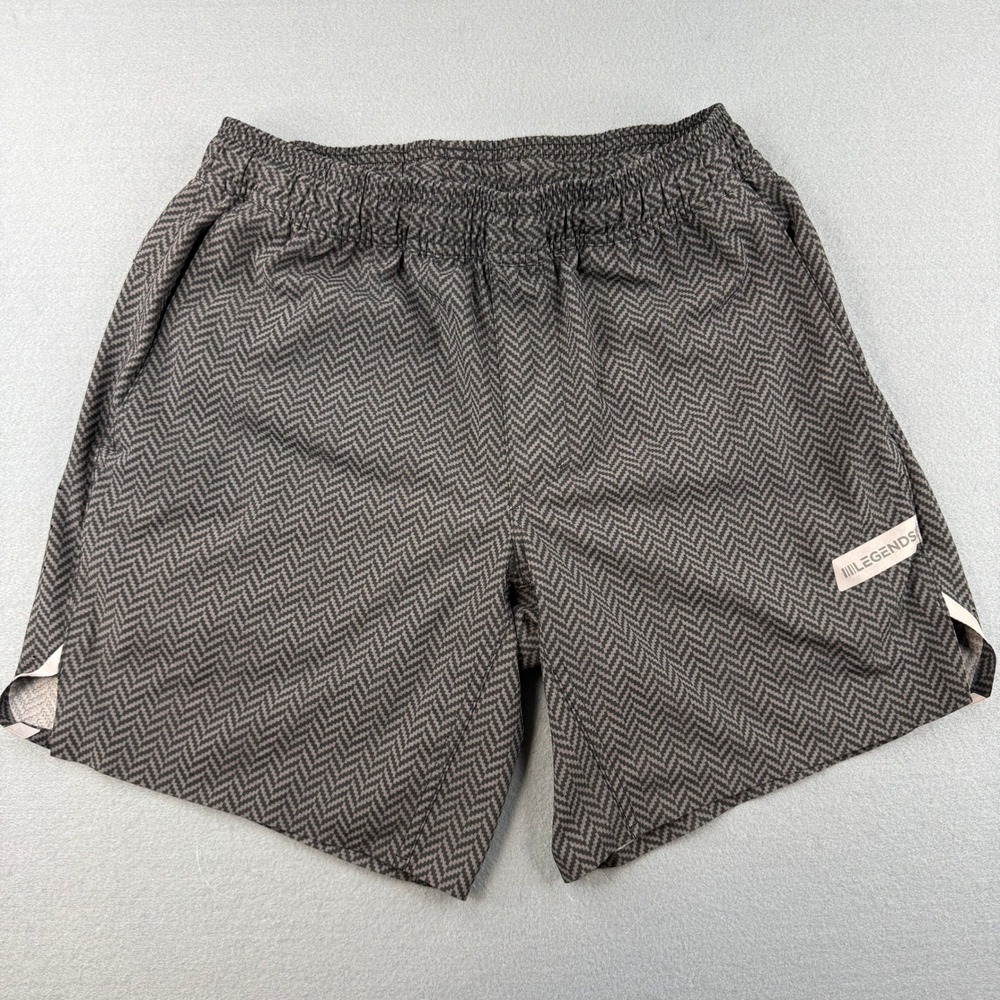 Legends Luka Shorts Mens Small‎ Brown Herringbone Athletic Gym Training Workout